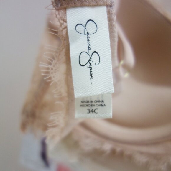 Jessica Simpson 3-Pack Lace Push up Bras Set Eyelash Pink Cream Beige (34C) NWT! - Picture 9 of 10